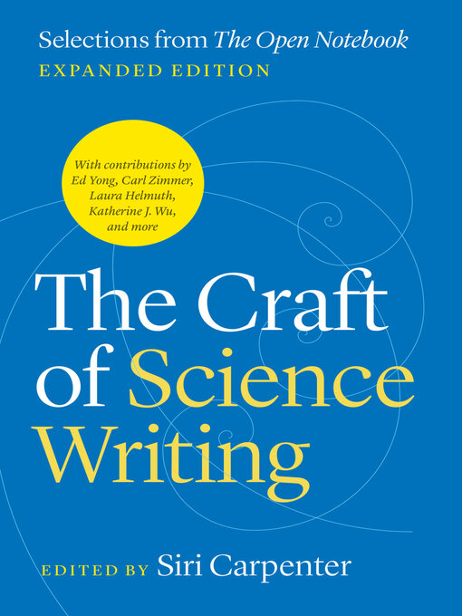 Title details for The Craft of Science Writing by Siri Carpenter - Available